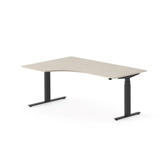 Work skrivebord venstre 180x120 cm, sort stel