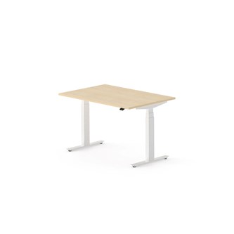 Work skrivebord 120x80 cm, hvidt stel