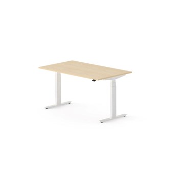 Work skrivebord 140x80 cm, hvidt stel