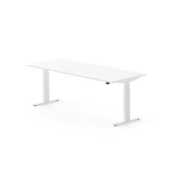Work skrivebord 200x80 cm, hvidt stel