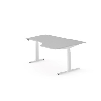 Work skrivebord højre 160x120 cm, hvidt stel