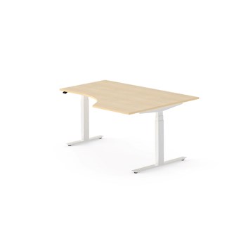 Work skrivebord højre 160x120 cm, hvidt stel