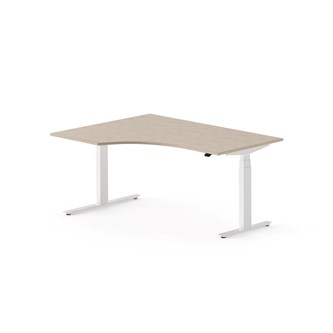 Work skrivebord venstre 160x120 cm, hvidt stel