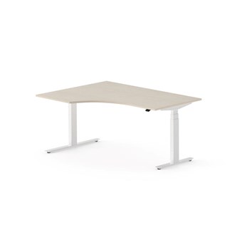Work skrivebord venstre 160x120 cm, hvidt stel