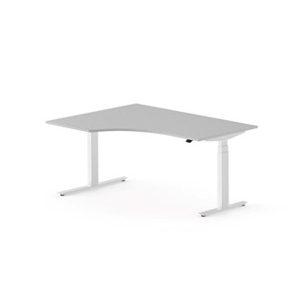 Work skrivebord venstre 160x120 cm, hvidt stel