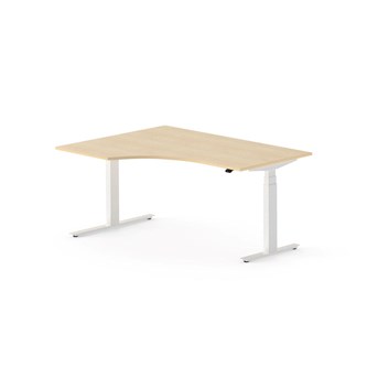Work skrivebord venstre 160x120 cm, hvidt stel