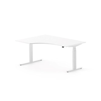 Work skrivebord venstre 160x120 cm, hvidt stel