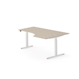Work skrivebord højre 180x120 cm, hvidt stel