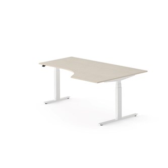 Work skrivebord højre 180x120 cm, hvidt stel