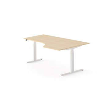 Work skrivebord højre 180x120 cm, hvidt stel