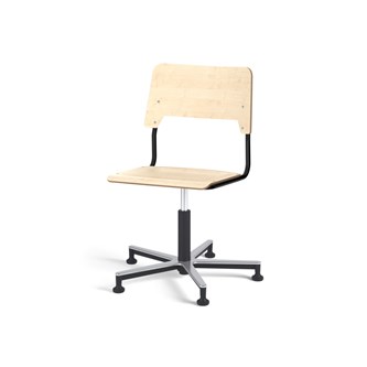 Como stol FSC gas (lav) alu glidefod stor sæde sort stel