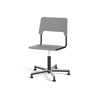 Como stol FSC gas (lav) alu glidefod stor sæde sort stel