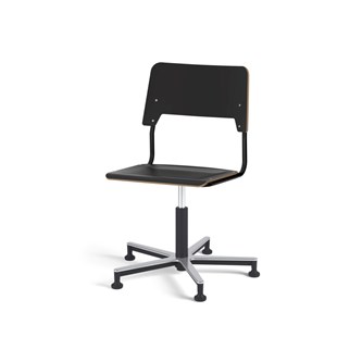 Como stol FSC gas (lav) alu glidefod stor sæde sort stel