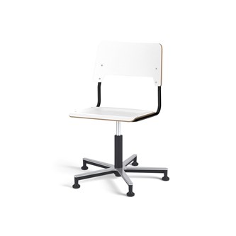 Como stol FSC gas (lav) alu glidefod stor sæde sort stel