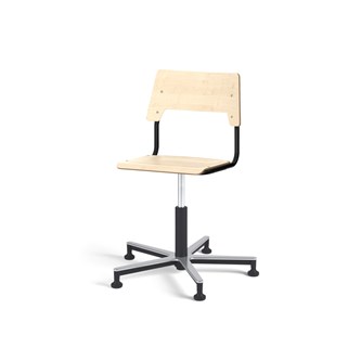 Como stol FSC gas (lav) alu glidefod mellem sæde sort stel