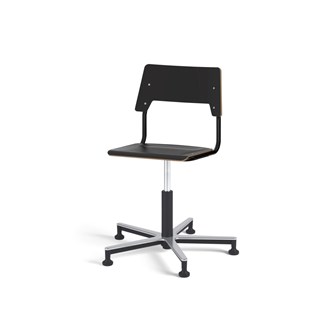 Como stol FSC gas (lav) alu glidefod mellem sæde sort stel