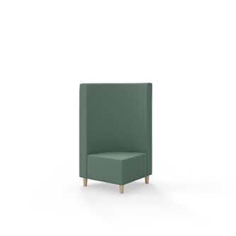 Snake hjørnemodul 90 grader med træben, mellemhøj ryg sh 37,5