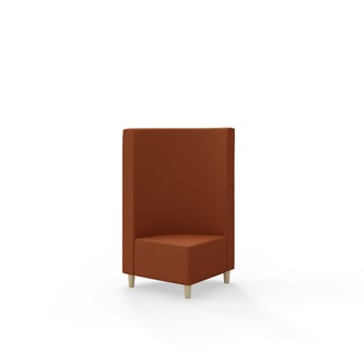 Snake hjørnemodul 90 grader med træben, mellemhøj ryg sh 37,5