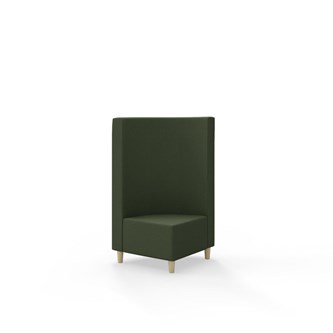 Snake hjørnemodul 90 grader med træben, mellemhøj ryg sh 37,5