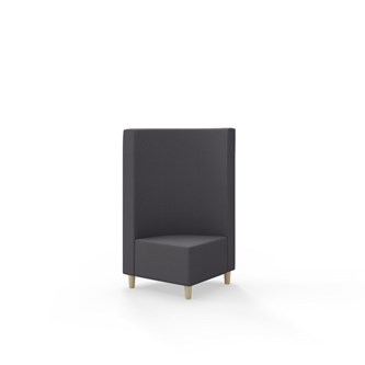 Snake hjørnemodul 90 grader med træben, mellemhøj ryg sh 37,5