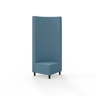 Snake hjørnemodul 90 grader med træben, høj ryg sh 37,5