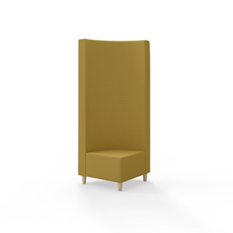 Snake hjørnemodul 90 grader med træben, høj ryg sh 37,5