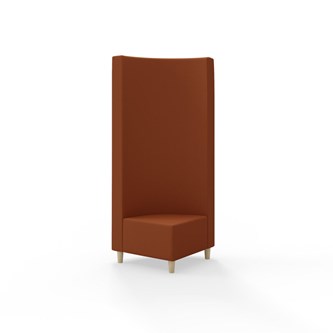 Snake hjørnemodul 90 grader med træben, høj ryg sh 37,5