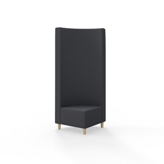 Snake hjørnemodul 90 grader med træben, høj ryg sh 37,5