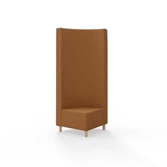 Snake hjørnemodul 90 grader med træben, høj ryg sh 37,5