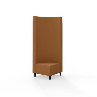 Snake hjørnemodul 90 grader med træben, høj ryg sh 37,5