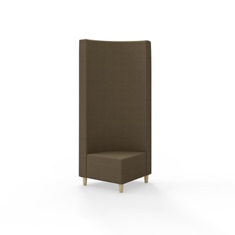 Snake hjørnemodul 90 grader med træben, høj ryg sh 37,5