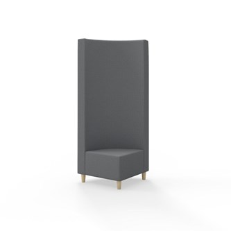 Snake hjørnemodul 90 grader med træben, høj ryg sh 37,5