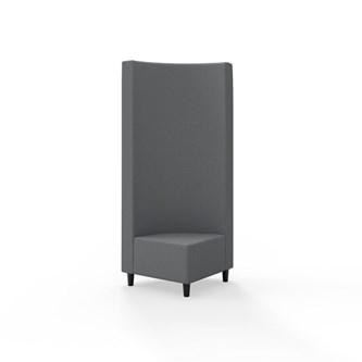 Snake hjørnemodul 90 grader med træben, høj ryg sh 37,5