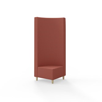 Snake hjørnemodul 90 grader med træben, høj ryg sh 37,5