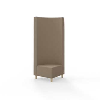 Snake hjørnemodul 90 grader med træben, høj ryg sh 37,5