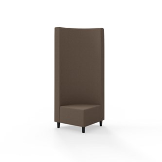 Snake hjørnemodul 90 grader med træben, høj ryg sh 37,5