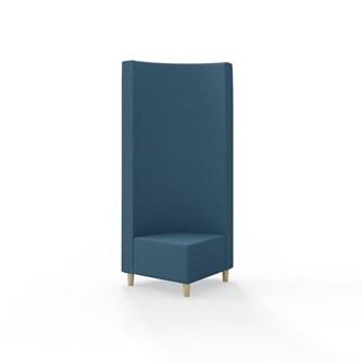 Snake hjørnemodul 90 grader med træben, høj ryg sh 37,5