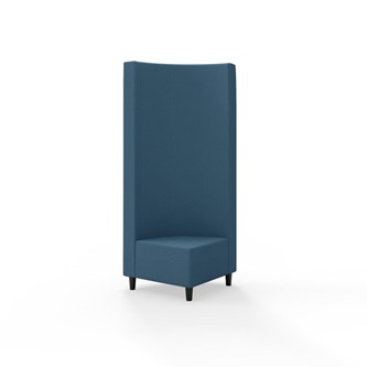 Snake hjørnemodul 90 grader med træben, høj ryg sh 37,5