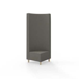 Snake hjørnemodul 90 grader med træben, høj ryg sh 37,5