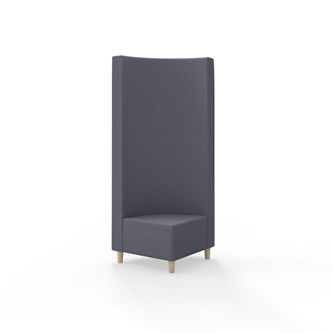 Snake hjørnemodul 90 grader med træben, høj ryg sh 37,5