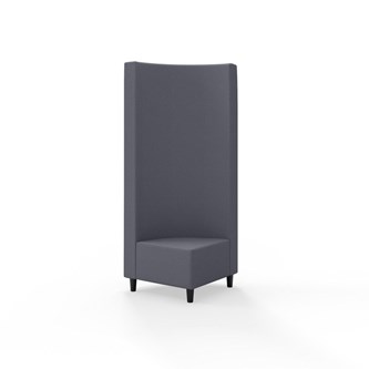 Snake hjørnemodul 90 grader med træben, høj ryg sh 37,5