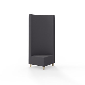 Snake hjørnemodul 90 grader med træben, høj ryg sh 37,5