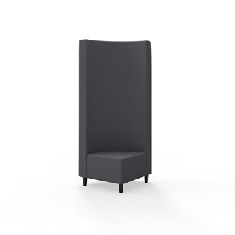 Snake hjørnemodul 90 grader med træben, høj ryg sh 37,5