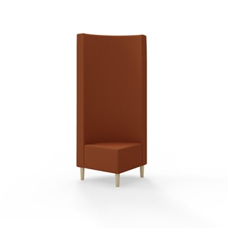 Snake hjørnemodul 90 grader med træben, høj ryg sh 43