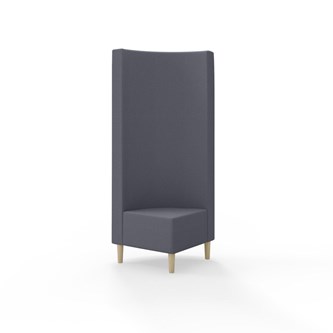 Snake hjørnemodul 90 grader med træben, høj ryg sh 43