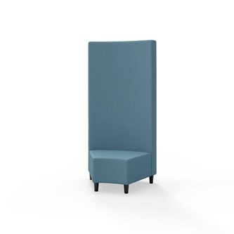 Snake hjørnemodul 45 grader med træben, høj ryg sh 37,5