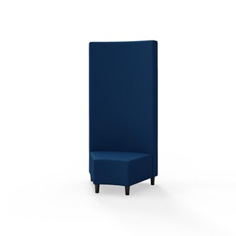 Snake hjørnemodul 45 grader med træben, høj ryg sh 37,5