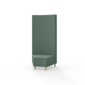 Snake hjørnemodul 45 grader med træben, høj ryg sh 37,5