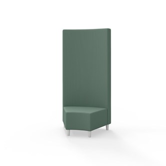 Snake hjørnemodul 45 grader med træben, høj ryg sh 37,5