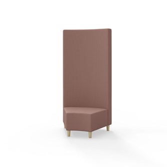 Snake hjørnemodul 45 grader med træben, høj ryg sh 37,5